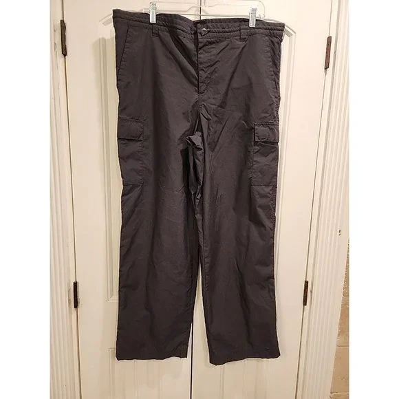 Nike Cargo Pants Mens L Mesh Lined Black Tag Red Swoosh Blue Swoosh Leg Y2k Vntg